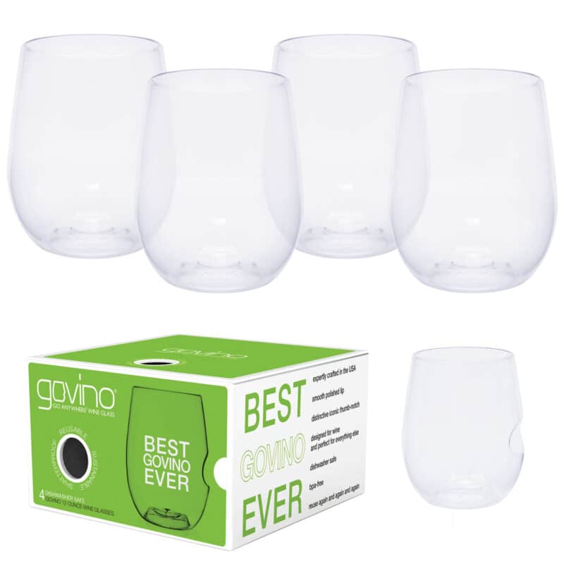 Custom 12 Oz. Dishwasher Safe Govino® Wine/Cocktail Glass 4 Pack - 1