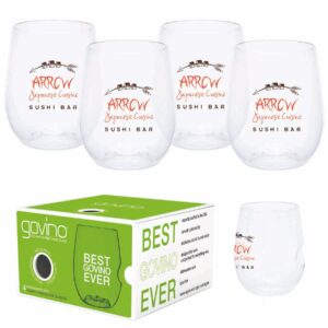 Custom 12 Oz. Dishwasher Safe Govino® Wine/Cocktail Glass 4 Pack