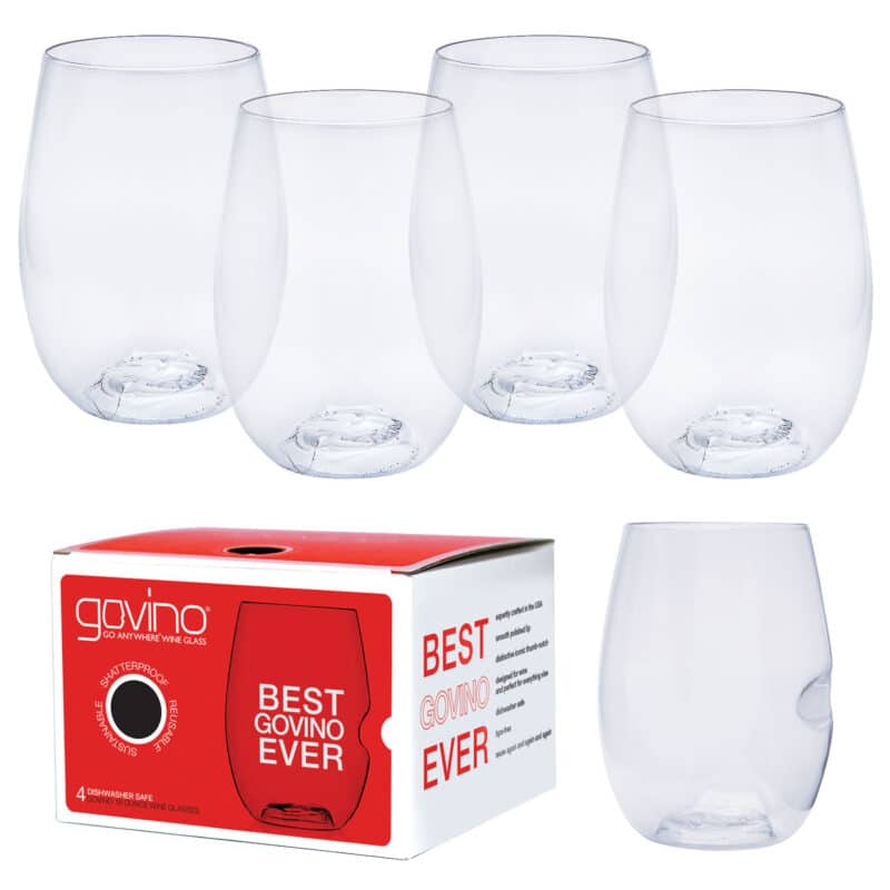 Custom 16 Oz. Dishwasher Safe Govino® Wine Glass 4 Pack - 1