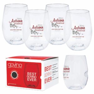 Custom 16 Oz. Dishwasher Safe Govino® Wine Glass 4 Pack